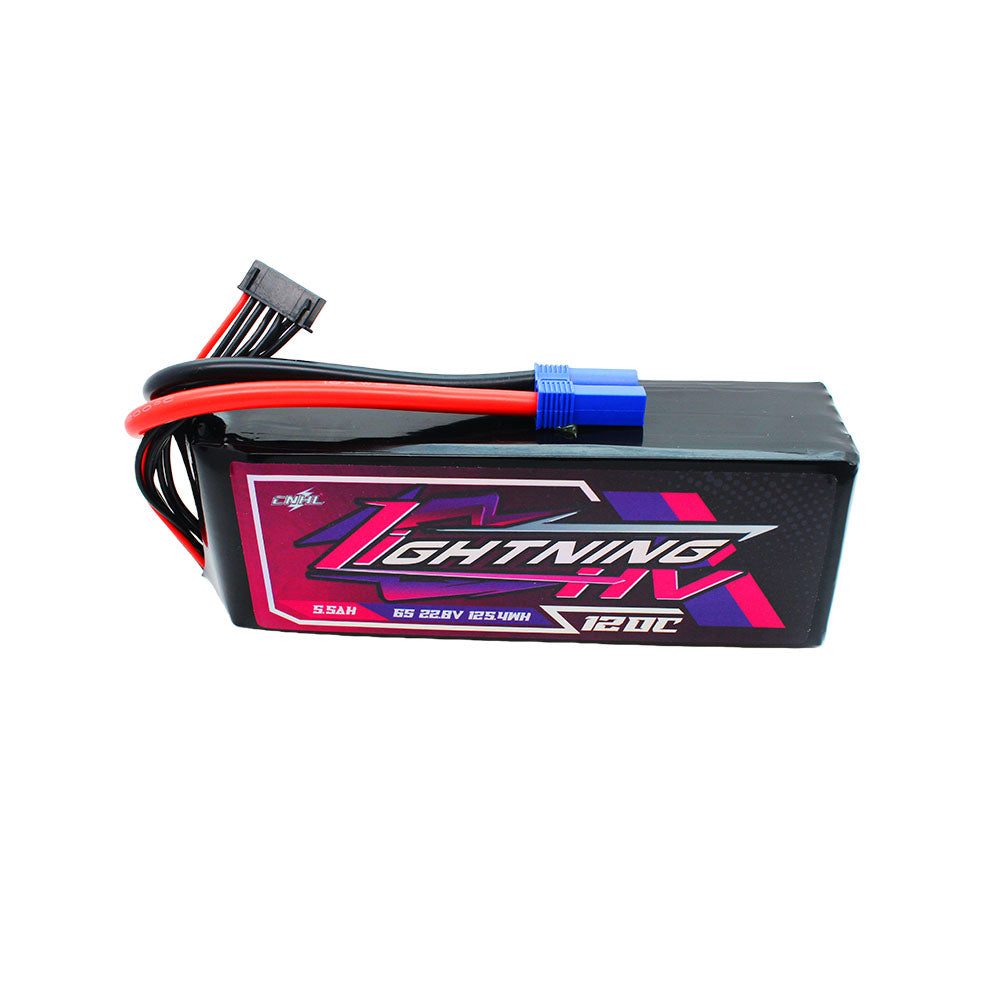 Аккумулятор CNHL Lightning LiHV 5500mAh 22.8V 6S 120C HV with EC5 Plug для FPV дрона