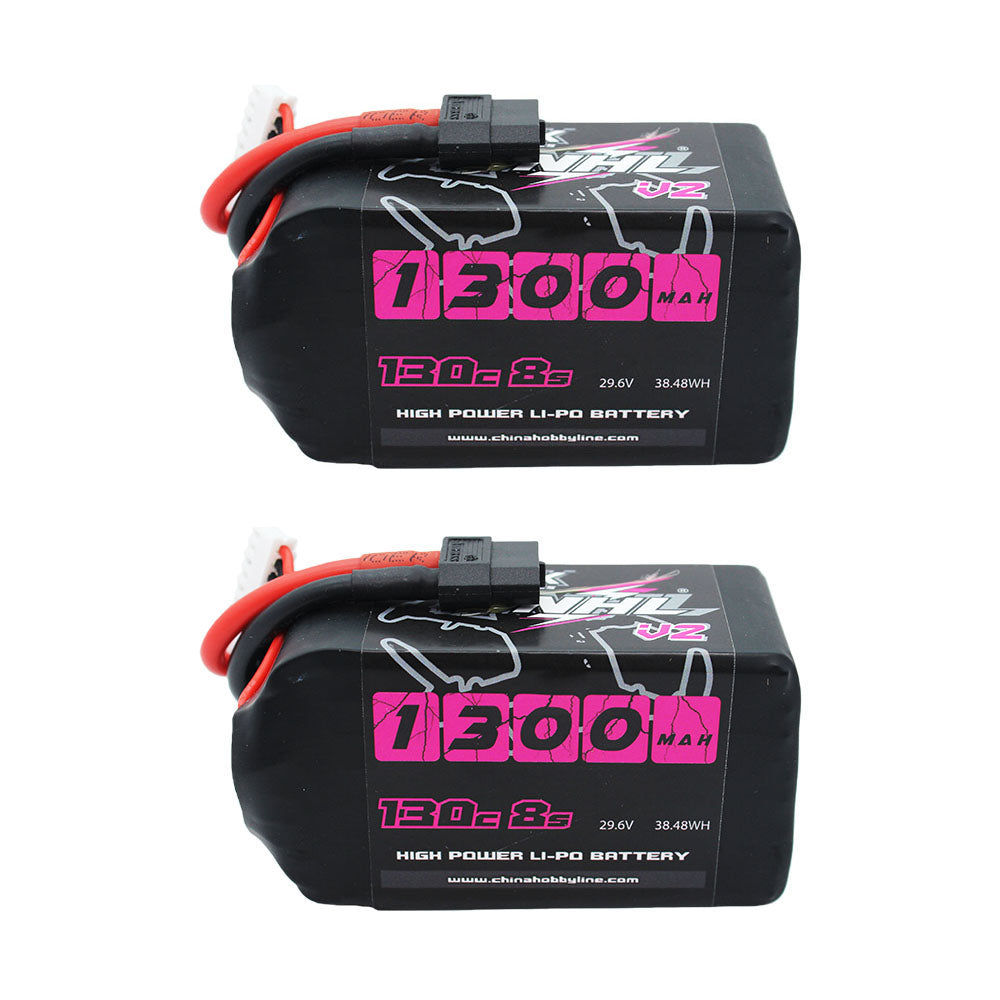 Аккумулятор 2 Packs CNHL Black Series V2.0 1300mAh 29.6V 8S 130C with XT60 Plug для FPV дрона
