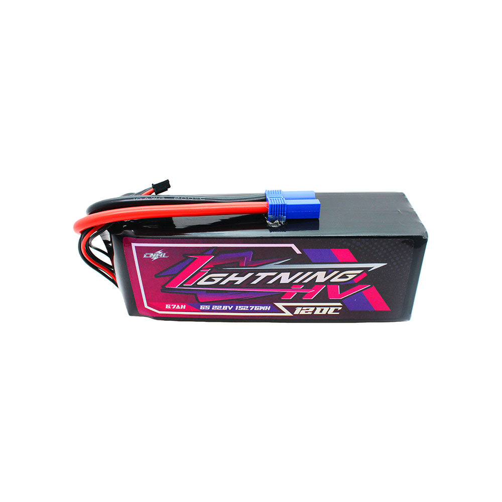 Аккумулятор CNHL Lightning LiHV 6700mAh 22.8V 6S 120C HV with EC5 Plug для FPV дрона