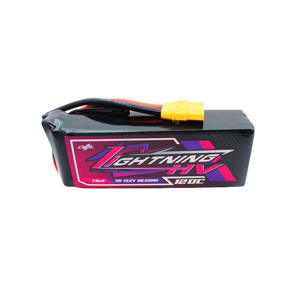 Аккумулятор CNHL Lightning LiHV 7800mAh 15.2V 4S 120C HV with XT90 Plug для FPV дрона