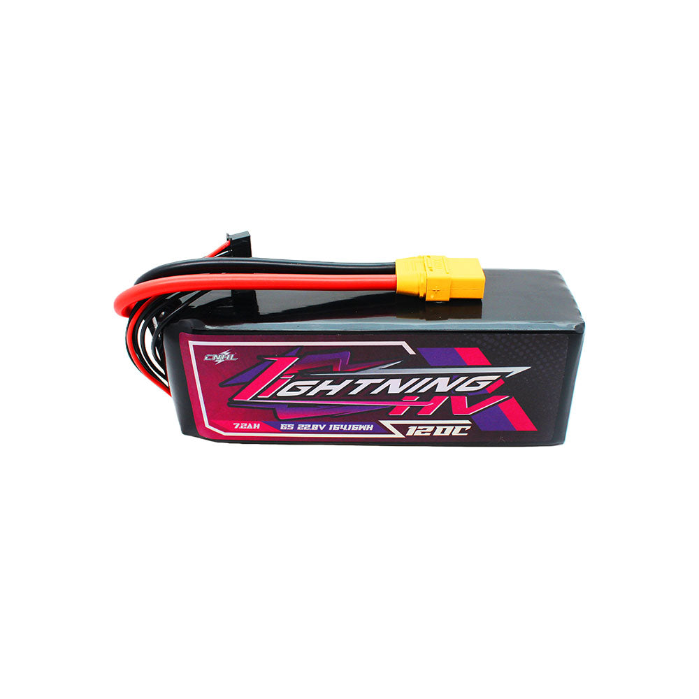 Аккумулятор CNHL Lightning LiHV 7200mAh 22.8V 6S 120C HV with XT90 Plug для FPV дрона