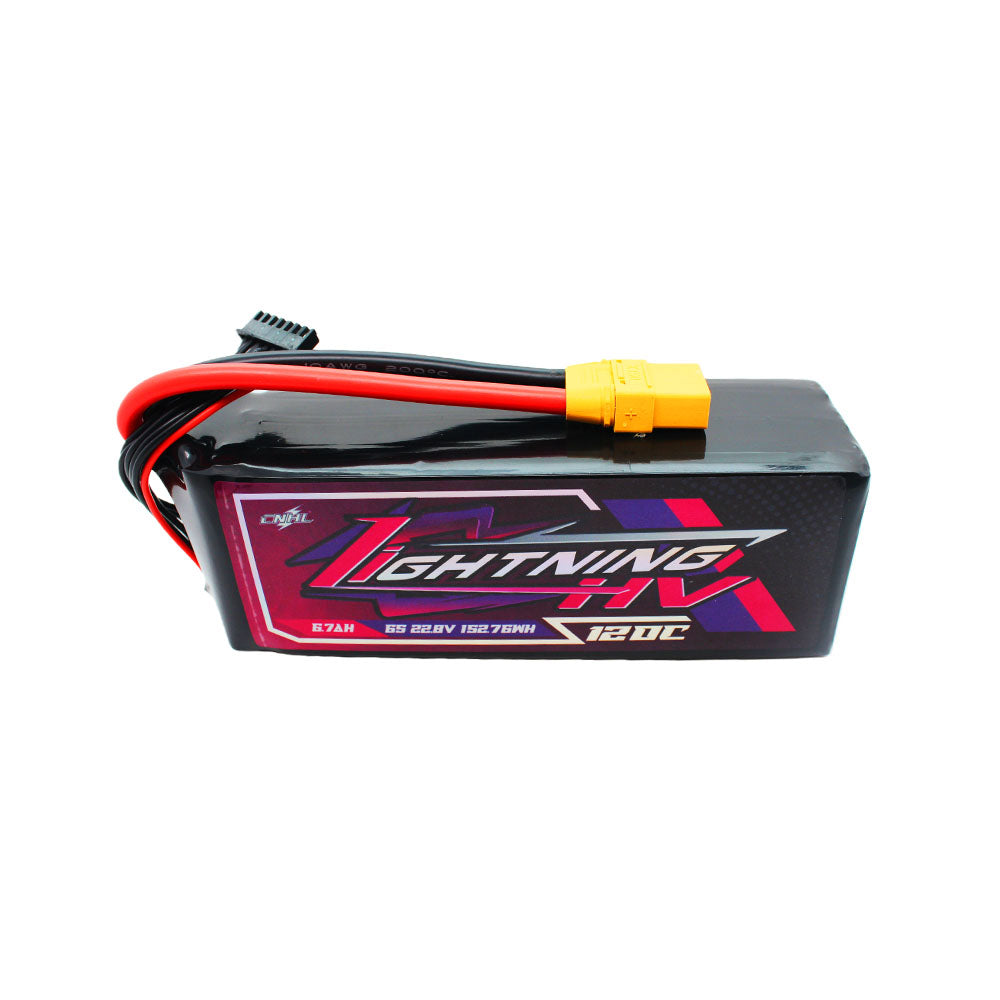 Аккумулятор CNHL Lightning LiHV 6700mAh 22.8V 6S 120C HV with XT90 Plug для FPV дрона