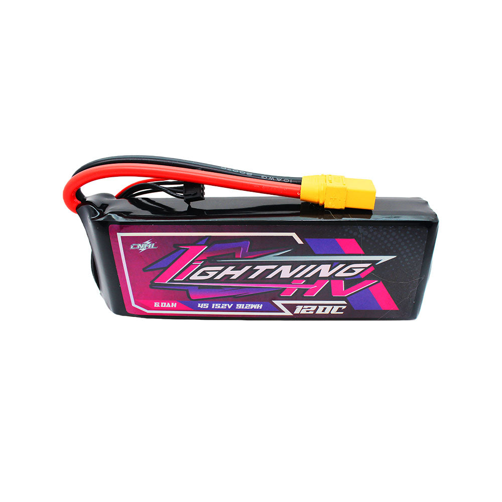 Аккумулятор CNHL Lightning LiHV 6000mAh 15.2V 4S 120C HV with XT90 Plug для FPV дрона